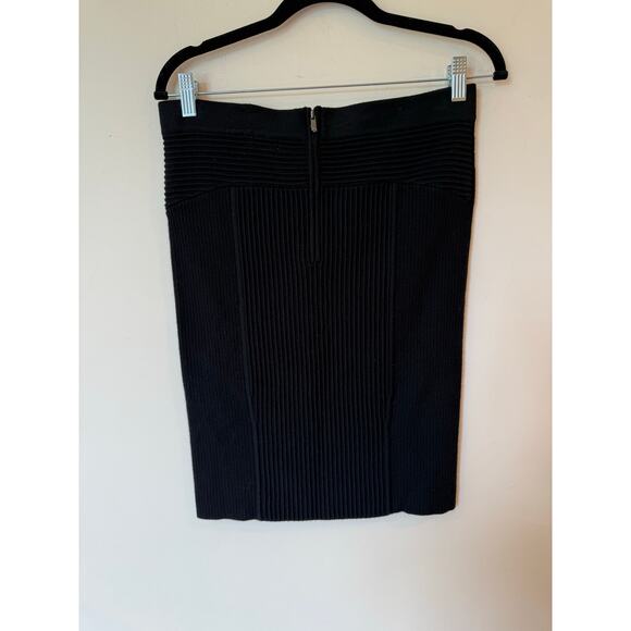 Cache Stretch Ribbed Pull On Mini Skirt Black Women's Size Medium - Picture 2 of 9